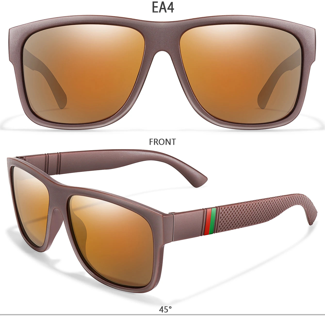 Lunettes de soleil polarisées carrées pour hommes, marque classique, pour la pêche, la conduite en plein air, le cyclisme, la course, Vintage, grand cadre, UV400