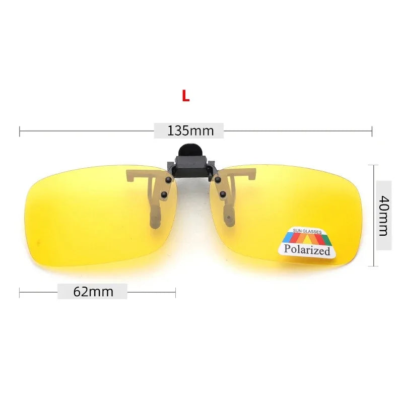 Lunettes de soleil polarisées à lentilles grises, 4 couleurs, Clip rabattable UV 380, pour la conduite, la pêche, la Vision nocturne