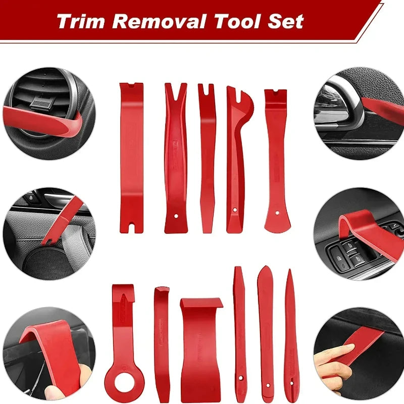 Kit d'outils de retrait de garniture intérieure de voiture, ensemble d'extracteur de Clips en plastique automatique pour le démontage de panneaux de bricolage