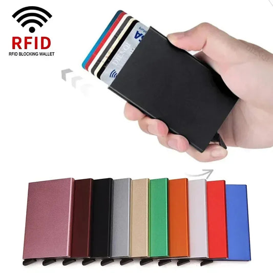 Small and practical Minimalist Pop Up slim smart wallet RFID credit card holder for men women metal purse Mini wallets