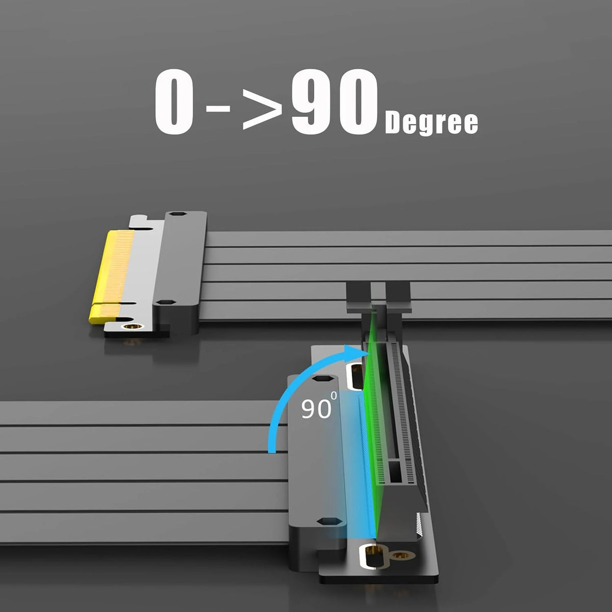 PCI Express 3.0/4.0x16 à x16 Gen 4 GPU Double carte graphique inverse câble d'extension carte Riser pour connecteur plaqué or ITX
