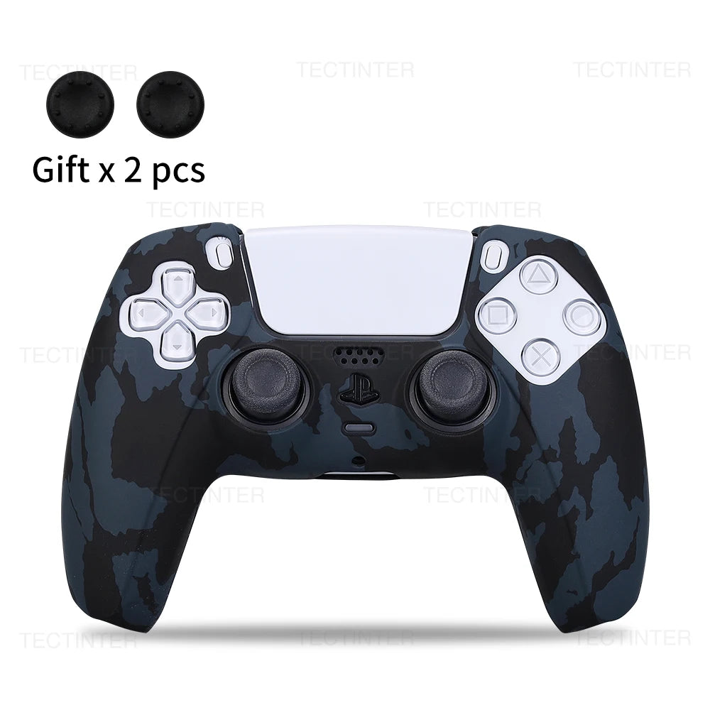 Funda de silicona protectora para mando de PS5, antideslizante, protectora, para gamepad de PlayStation 5, accesorios con agarres