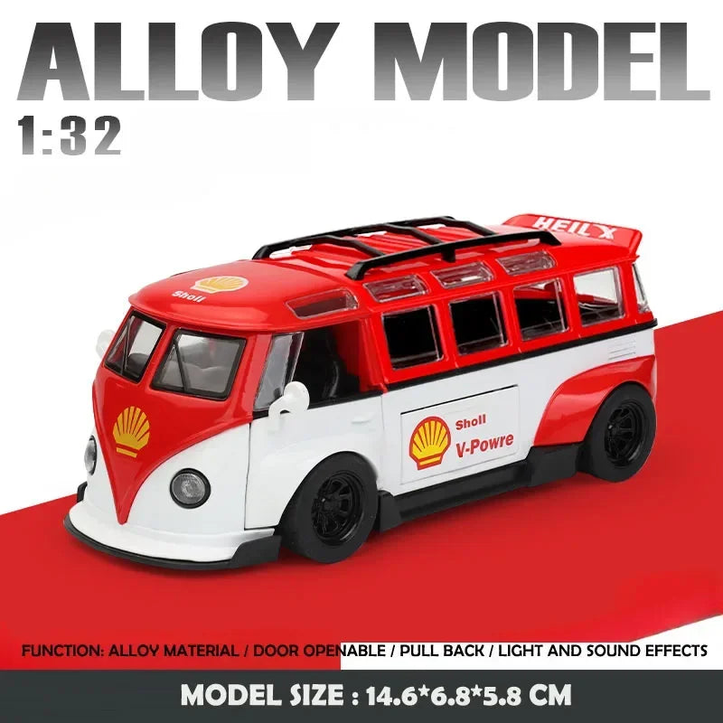 Modèle de Bus T1 1:32, son et lumière pour enfants, véhicule jouet moulé sous pression, décoration de maison, Voiture Miniature en métal