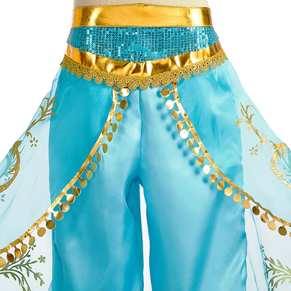 Robe de princesse arabe pour enfants — costume Halloween, carnaval, Cosplay, tenue paillettes
