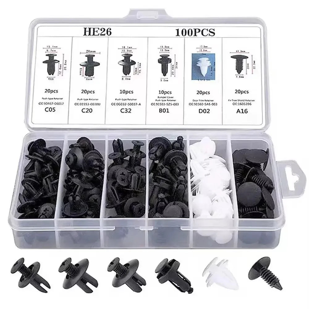 New Automatic Fastening Clips, Mixed Retainer Pin for Car Body, Rivet, Bumper Door Trim Panel Fastener Kit, Car Clips Retainer Tools