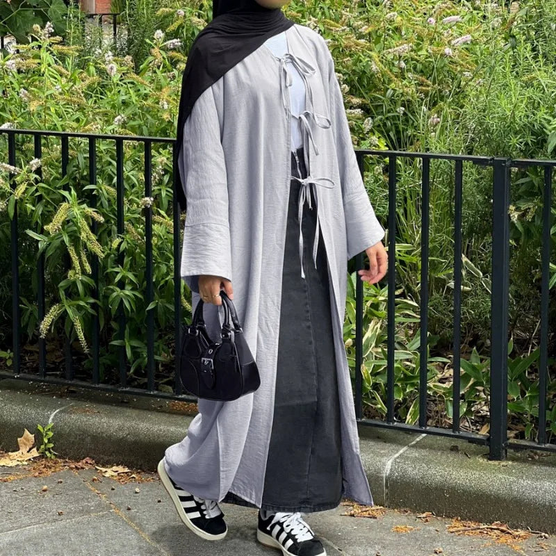 Robe Abaya Ouverte de Luxe pour Femme Musulmane, Cardigan Noir Modeste pour le Ramadan, Arabie Saoudite, Eid Dubaï, Robe de Soirée Islamique, Turquie, Vacances