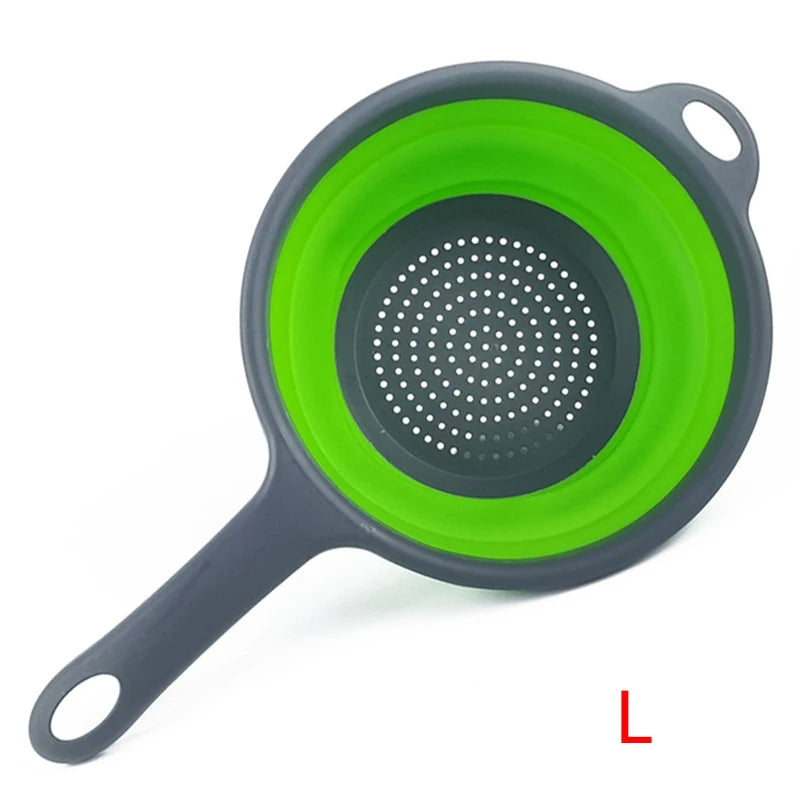 Passoire pliable en silicone avec poignée — égoutter pâtes, légumes, fruits, cuisine