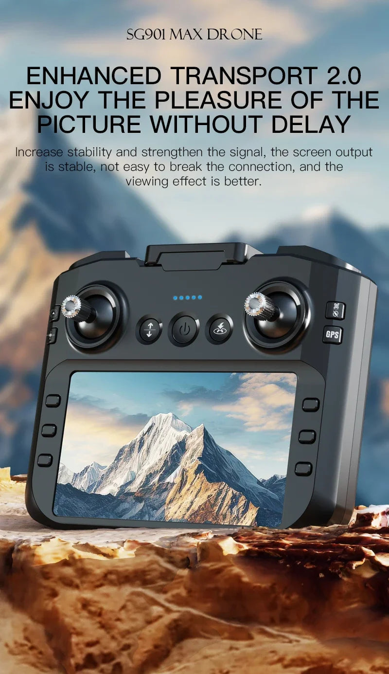 Dron profesional Lenovo SG901 MAX GPS 8K aéreo HD con evasión de obstáculos, control remoto de pantalla grande, dron plegable sin escobillas
