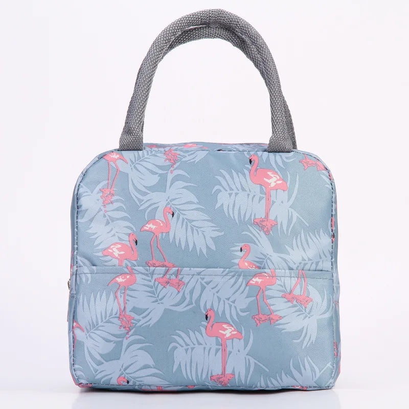 Sac à lunch en toile isotherme portable pour femmes et enfants, motif fonctionnel, glacière, nourriture thermique, sacs de pique-nique