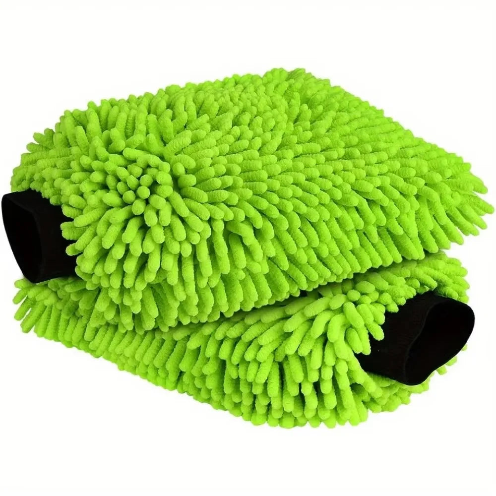 Guantes de lavado de coche de microfibra de chenilla, limpieza de arañazos, cuidado sin pelusa, manoplas suaves, plumero para vehículos de motor, accesorios para motor
