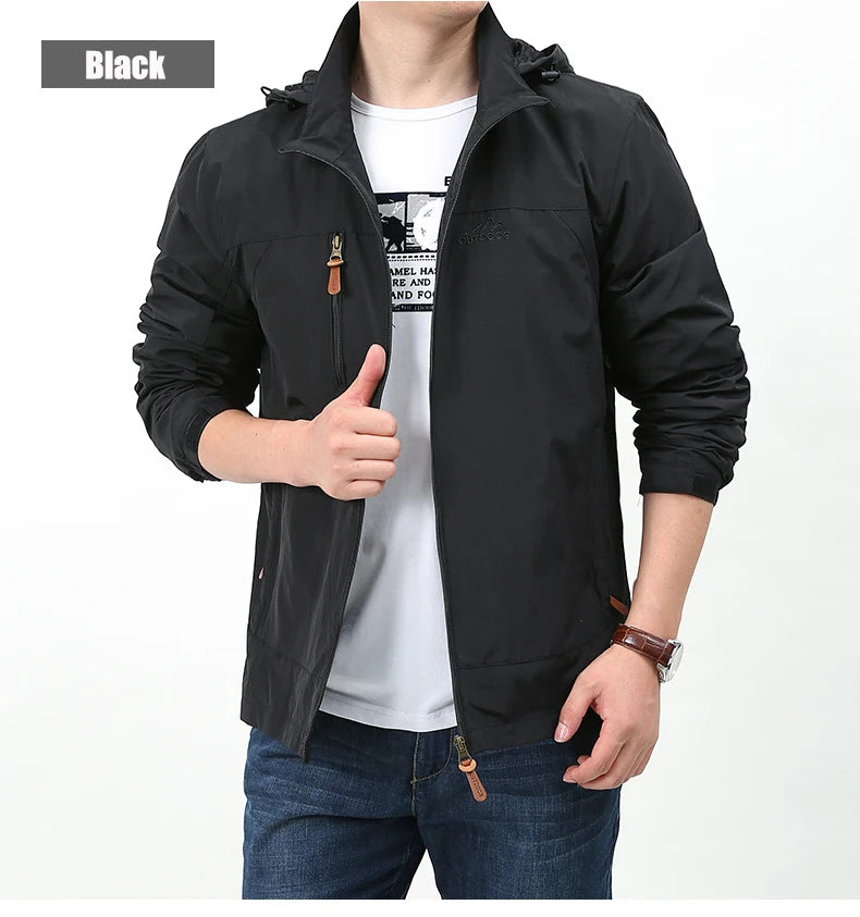 Vestes coupe-vent imperméables pour hommes et femmes, veste tactique décontractée pour randonnée, multi-poches, à capuche, pour la pêche