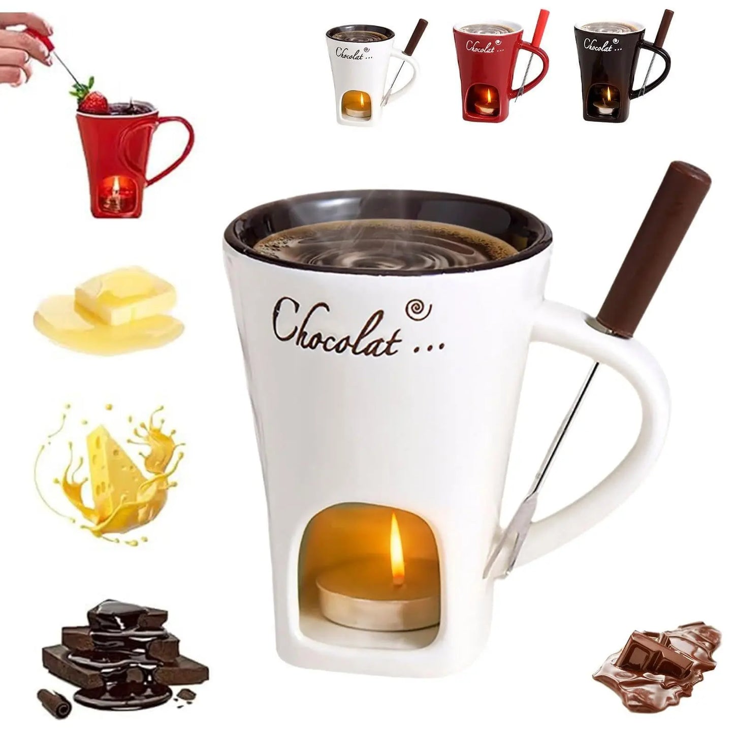 Tasse à Fondue au Chocolat 130ml — Bol Dégustation Dessert Original