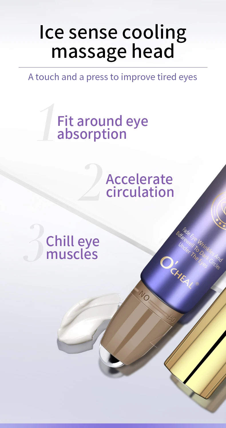 Crème anti-rides pour les yeux avec boule roulante — hydratant, acide hyaluronique, sérum (v2)