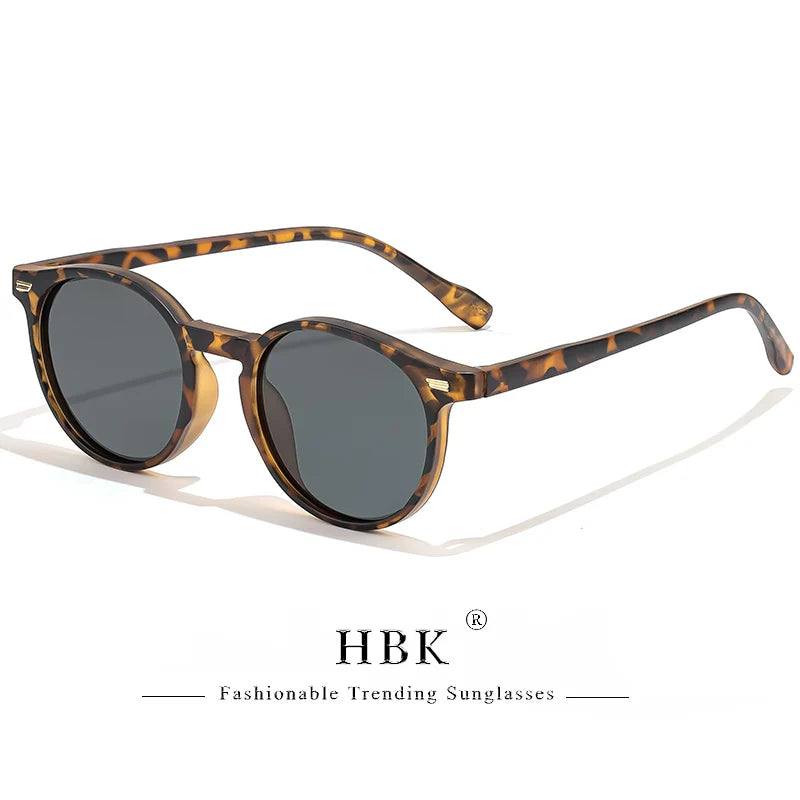 HBK Gafas de sol polarizadas redondas para hombre, montura TR90 a la moda, gafas de sol deportivas para mujer, protección UV400, gafas de sol para hombre