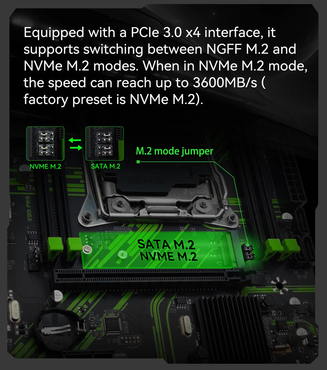 Carte mère MACHINIST X99 X99 PR9, prise en charge TPM2.0 LGA 2011-3, processeur Intel Xeon E5 V3 et V4, RAM DDR4, SATA/NVME M.2, emplacement USB3.0