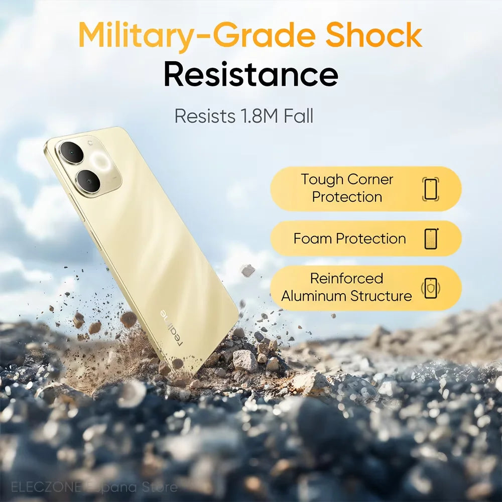 Realme Note 70T Smartphone — 6,75" 90Hz, 6000 mAh, 13 MP IA, Octa-Core, IP54, Version Mondiale
