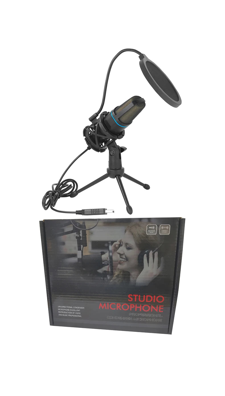 Microphone USB à condensateur RGB – Micro filaire pour gaming, podcast et streaming sur PC et laptop