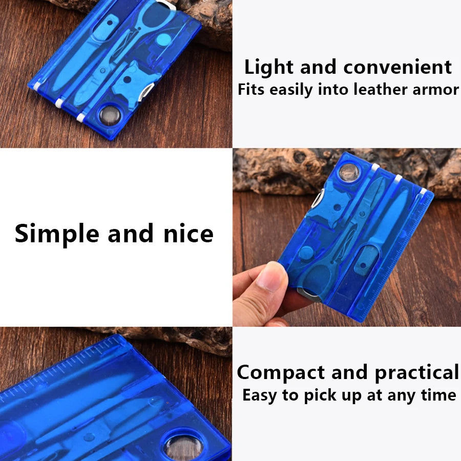 Multi-outils de poche Ultra fins 12 en 1, format carte de crédit, Camping en plein air, randonnée, équipement de survie, équipement EDC, cadeau