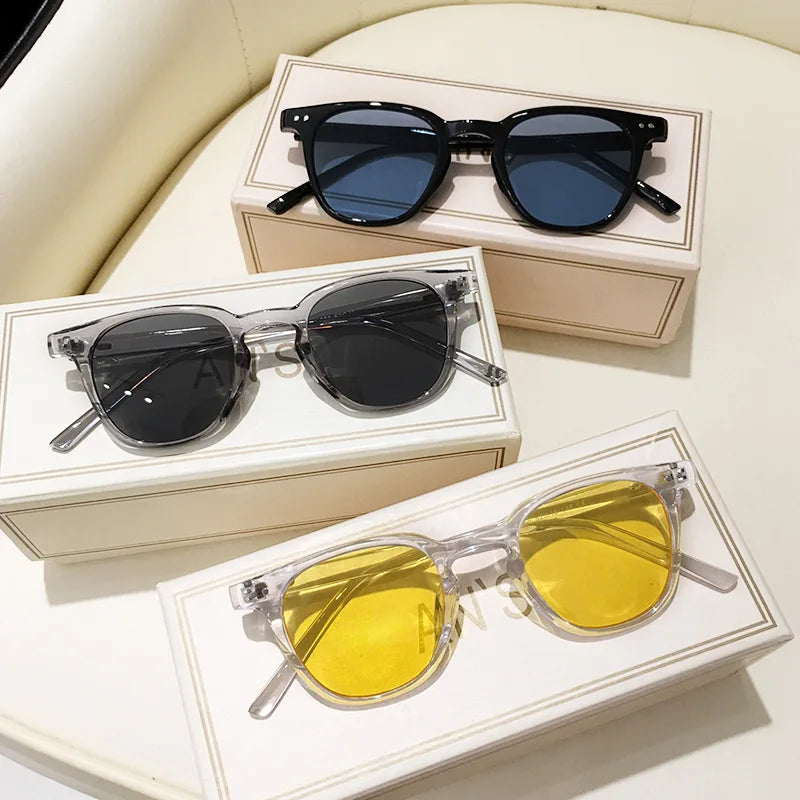 New Vintage Square Sunglasses for Women and Men, Luxury Brand, Small Round Sunglasses, Small Sunglasses for Women and Men