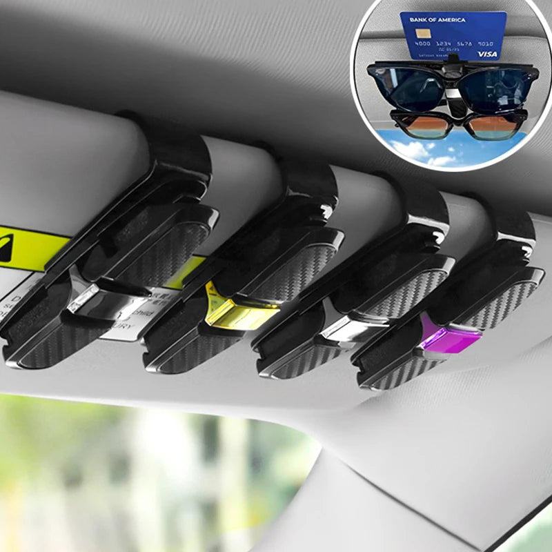 Étui à lunettes de voiture universel, pare-soleil de voiture, porte-lunettes, Clip pour carte, porte-billet, accessoires d'intérieur automobile