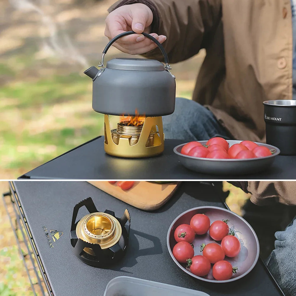 Mini poêle à alcool Portable, brûleur à puissance de feu réglable, poêle à essence, support en alliage d'aluminium, poêles de Camping en laiton ultralégers