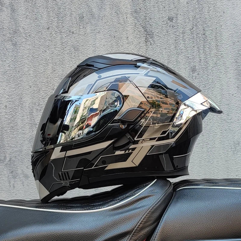 Cascos de moto ORZ doble visera, casco modular abatible aprobado por DOT, casco integral de motocicleta de carreras, casco de motocross DOT