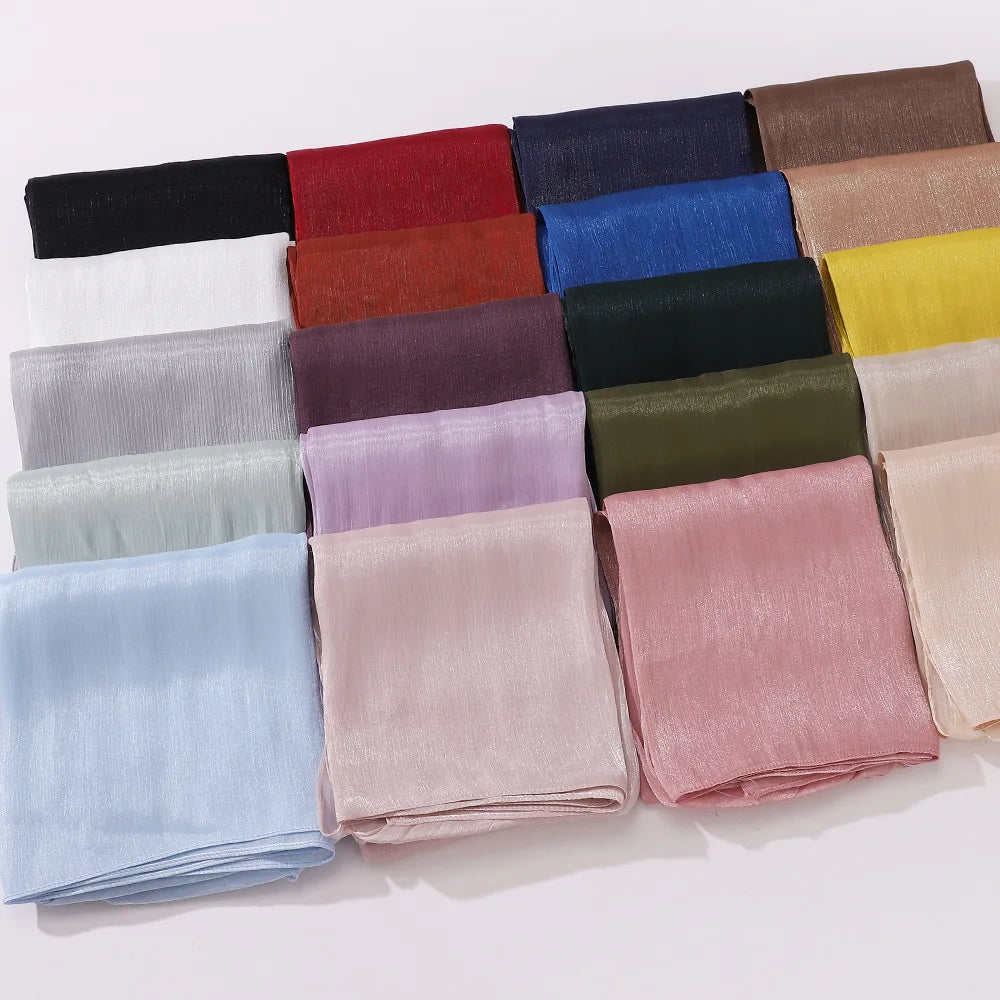 Hijabs en mousseline de soie de qualité supérieure pour femmes, voile turban doux et long, écharpes musulmanes, châles Hijab, couvre-chef Islam, accessoires Ramadan