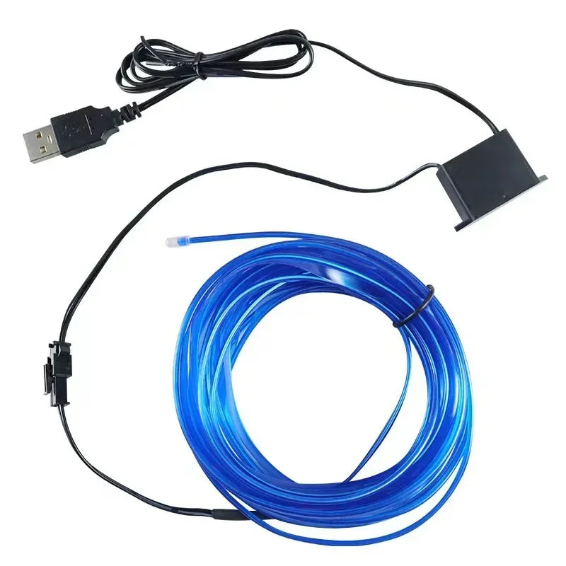 Lampe Led décorative pour intérieur de voiture, 1M/3M/5M, câblage EL, bande néon pour bricolage automobile, lumière ambiante Flexible, Diode d'ambiance de fête