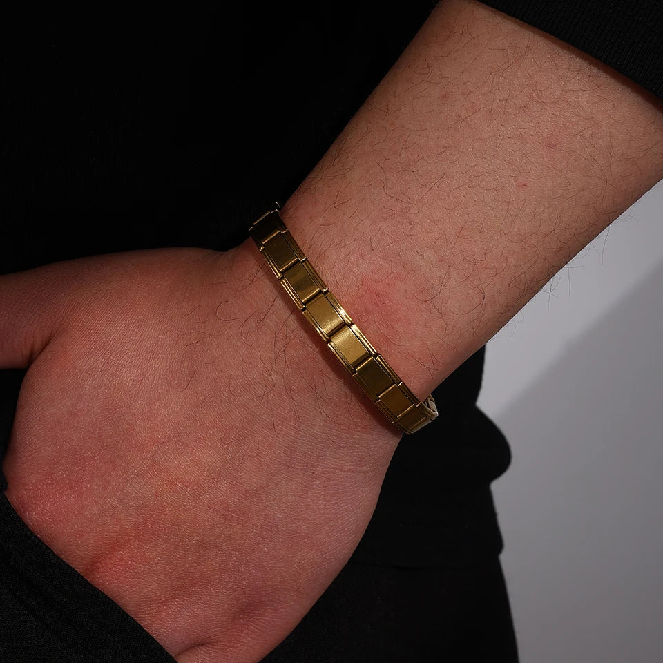 ChimSquare-Pulseras italianas de acero inoxidable para mujeres y hombres, joyería de fiesta de cumpleaños, hip hop, esqueleto de metal, regalo expandible