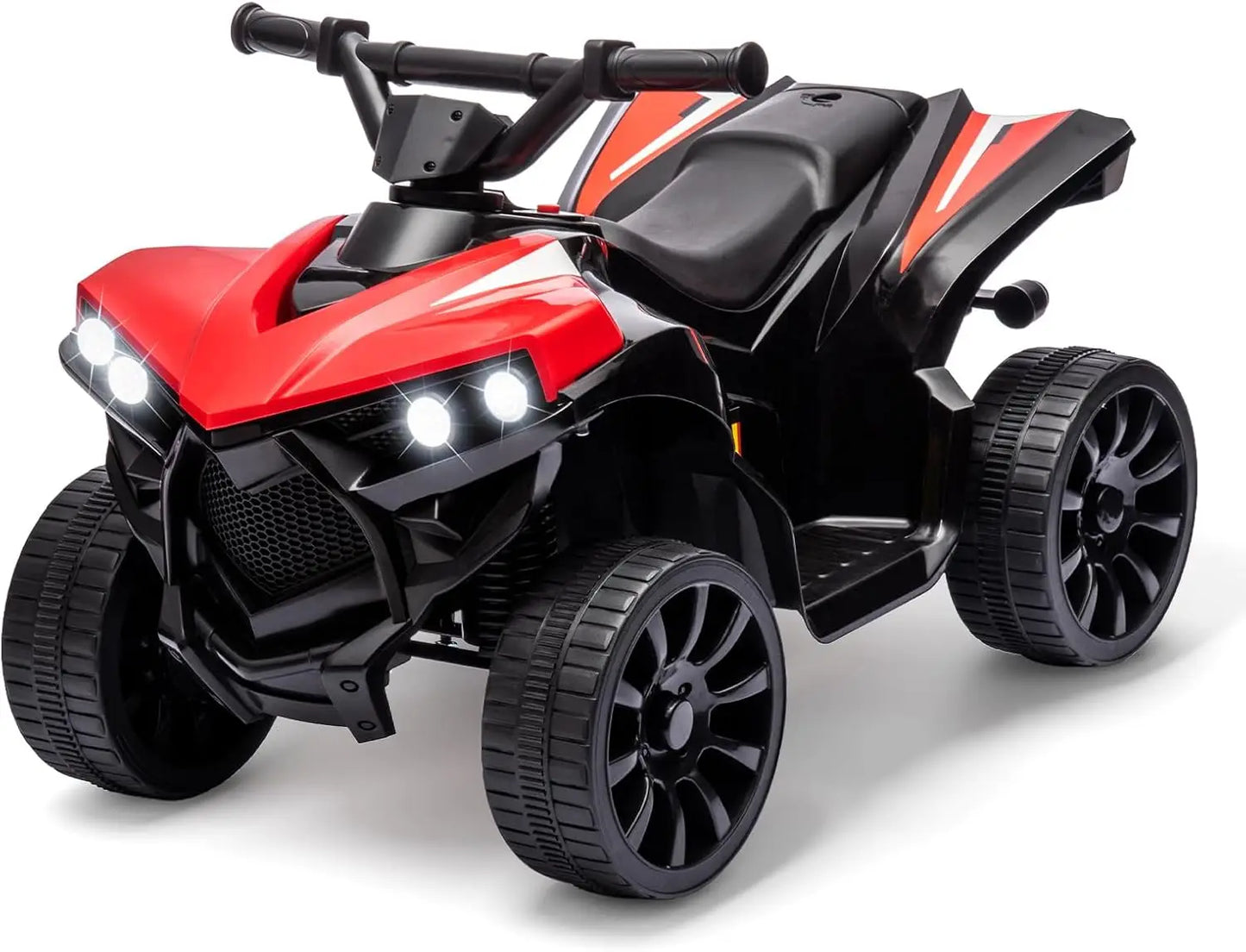 6V Ride-On Toy, Kids 4-Wheeler ATV with Max 1.8 MPH, Wear-Resistant Wheels, Music, and Foot Pedal, Electric Quad Car for Kids