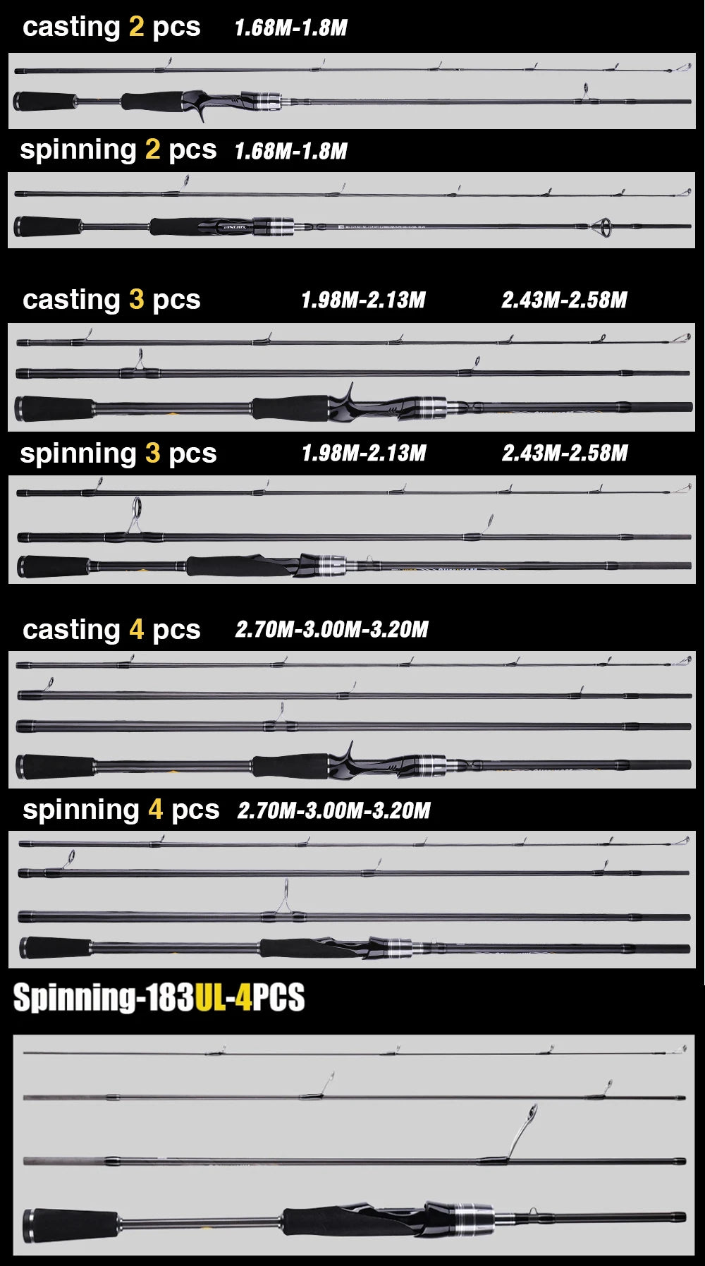 BUDEFO MAXIMUS leurre canne à pêche 1.8m 2.4m 3.0m30T carbone filature Baitcasting FUJI Guide voyage leurre canne 3-50g ML/M/MH