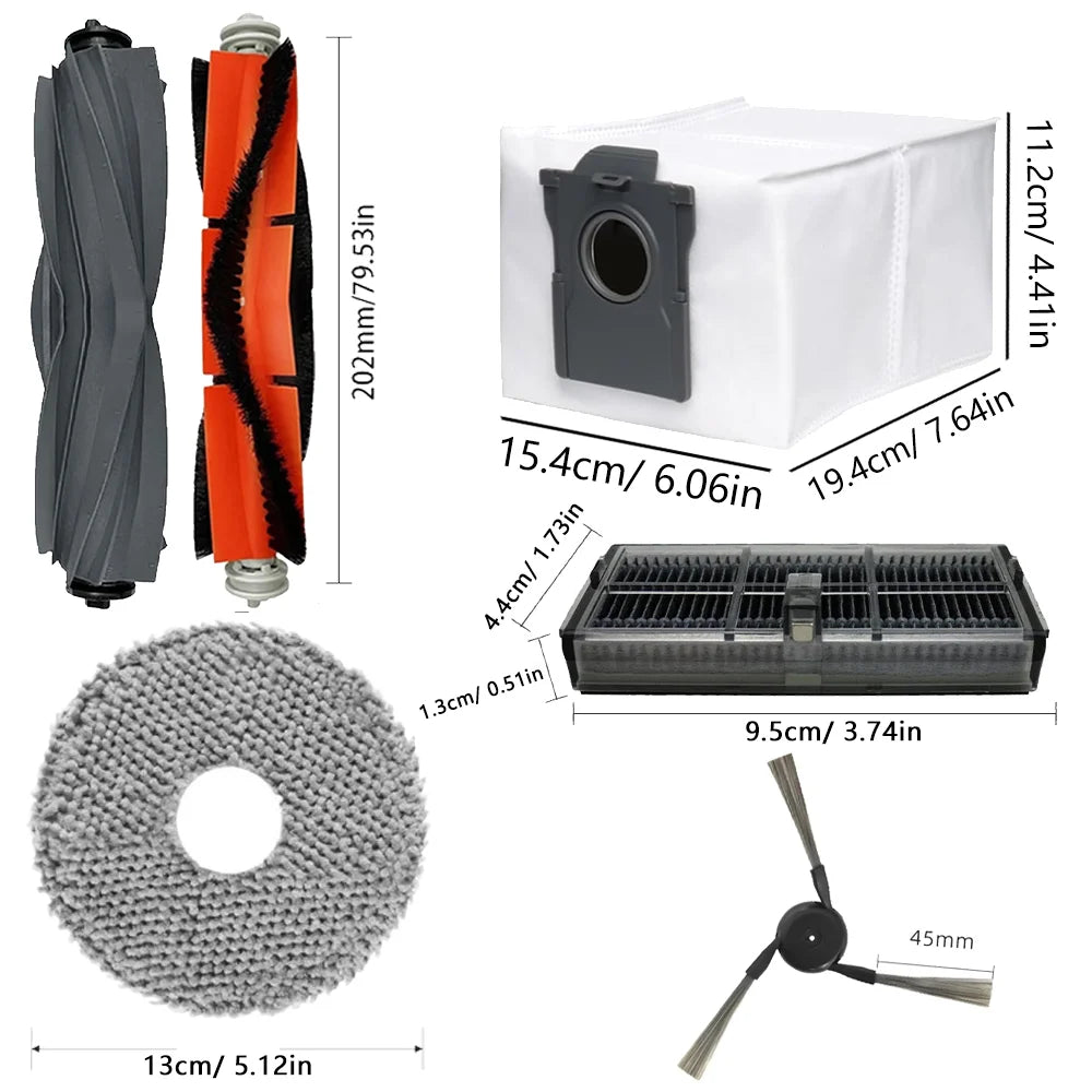 Accessories for Dreame L40 Ultra / X40 Ultra Robot Vacuum Cleaner, Dust Bags, Mop Pads, Main Side Brushes, Cloths, HEPA Filters, Spare Parts