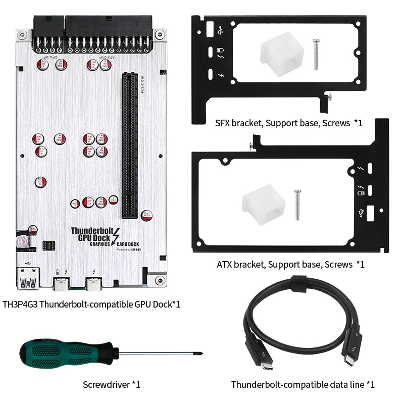 TH3P4G3 Thunderbolt Compatible GPU S6 PCI-E X16 Ordinateur Portable à Carte Graphique Externe pour Ordinateur Portable, Thunderbolt Compatible 3 4