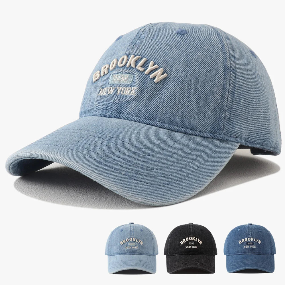 2025 New Vintage Denim Visors Hat Fashion Jean Baseball Cap Unisex Letter Embroidery Hip Hop Snapback Caps Cool Cap