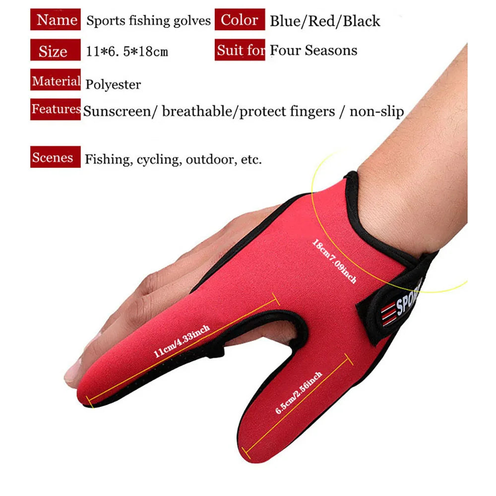 Gants de pêche 2 doigts protecteur respirant anti-dérapant Anti-coupure gants de pêche carpe matériel de pêche en plein air accessoires fournitures