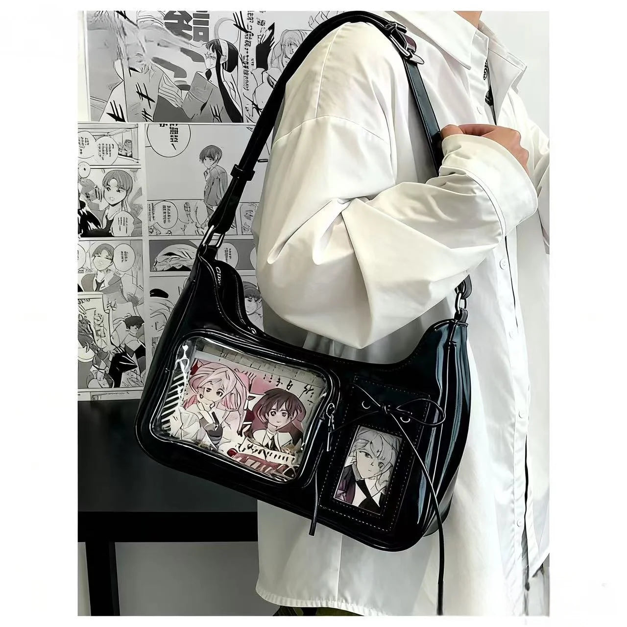 Y2k Harajuku bolso de hombro para mujer coreano transparente Ita bolso escolar bandolera japonesa diseñador Preppy bolso de mano