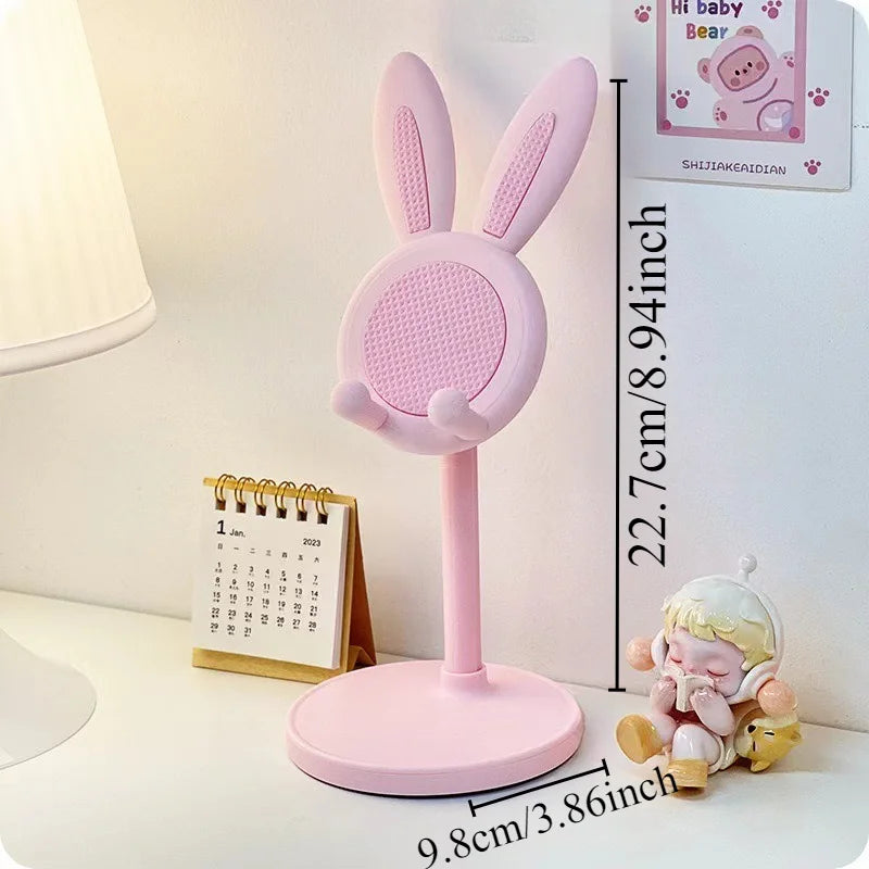 El bonito soporte para teléfono móvil de conejo, puede levantar y ajustar los accesorios de teléfono de escritorio, soporte para teléfono, empuñadura para teléfono