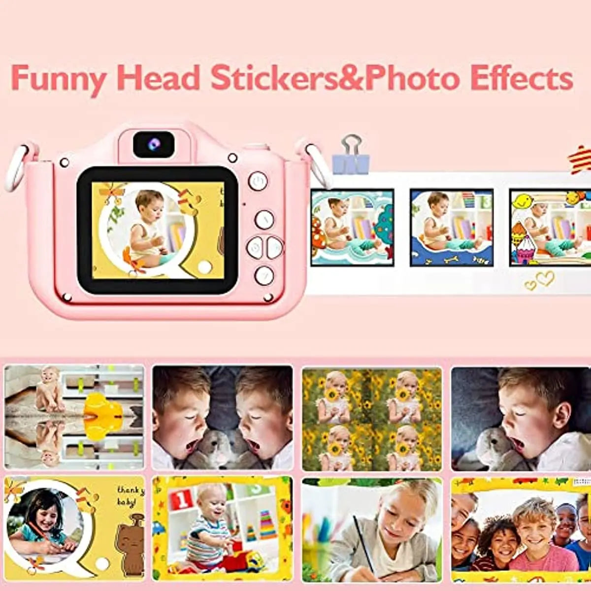 Kids Digital Video Camera, Super Cute, HD 1080P, 2.0 Inch, with Silicone Cases, Christmas Toys