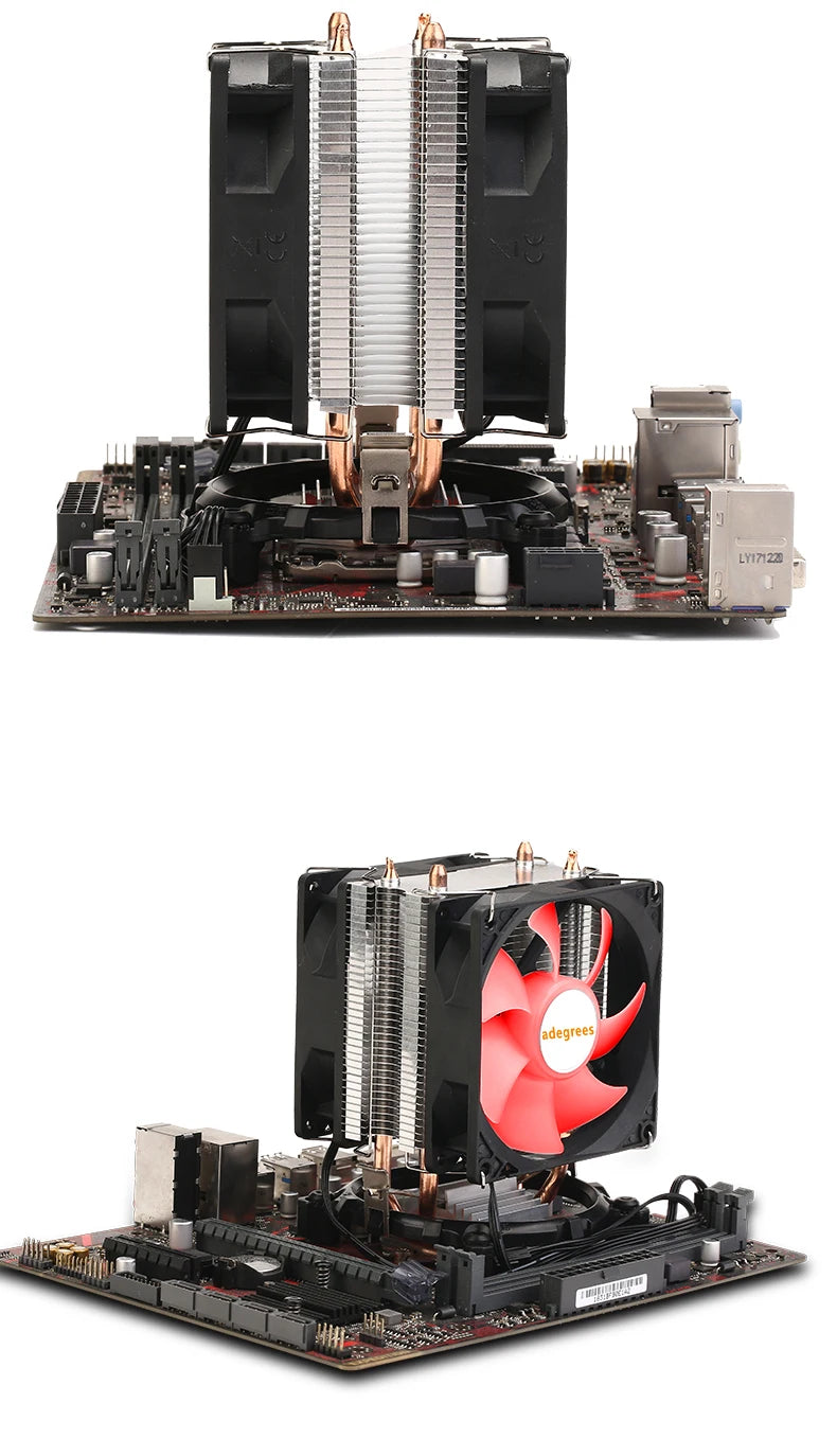 Ventilateur de refroidissement pour processeur Intel, refroidisseur d'air CPU, X79, X99, 3 broches, 4 broches, PWM, LGA 1366, 1151, 1155, 1200, 1700, 2011, AMD, AM3, AM4, AM5