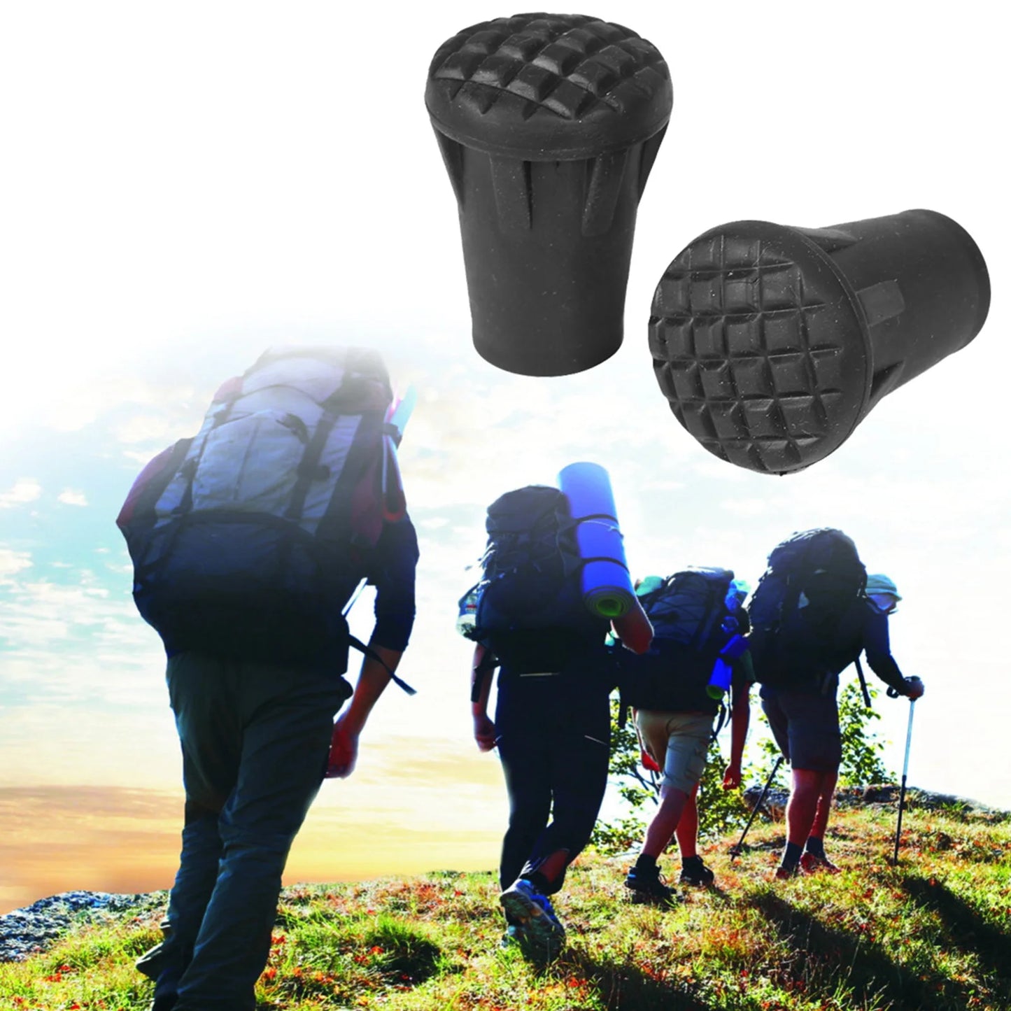/ensemble remplacement en plein air Trekking randonnée pôle pointe fin bâton de marche couverture protecteur bâton de marche pointe fin canne protecteur