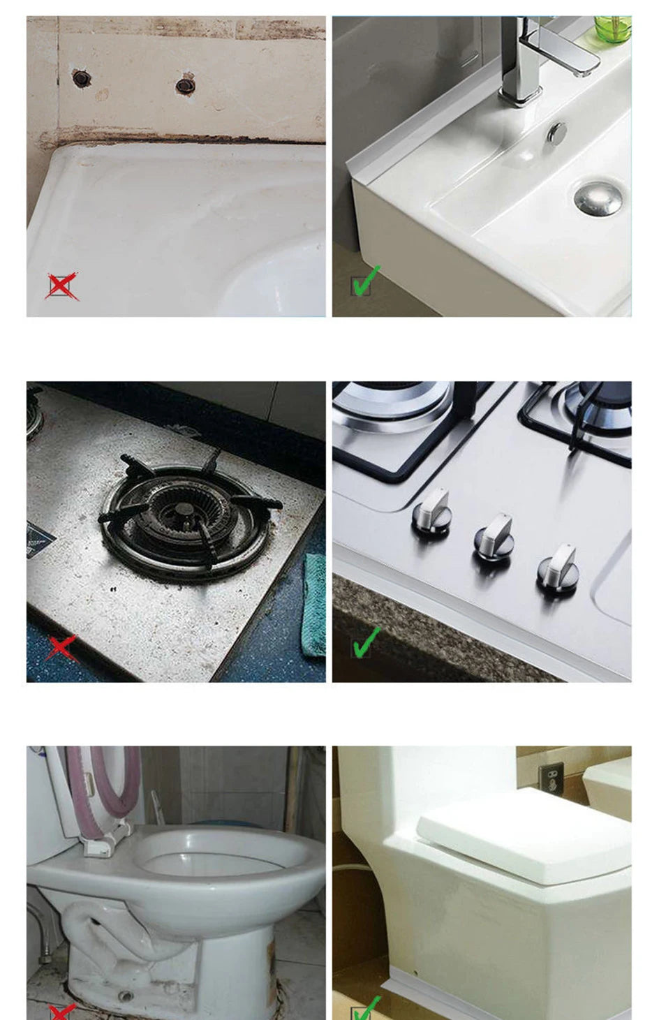 Bande de calfeutrage de bain auto-adhésive en PVC, 3.2M, résistant à l'huile, autocollant mural d'angle de bord d'évier de cuisine, bande d'étanchéité étanche pour toilettes