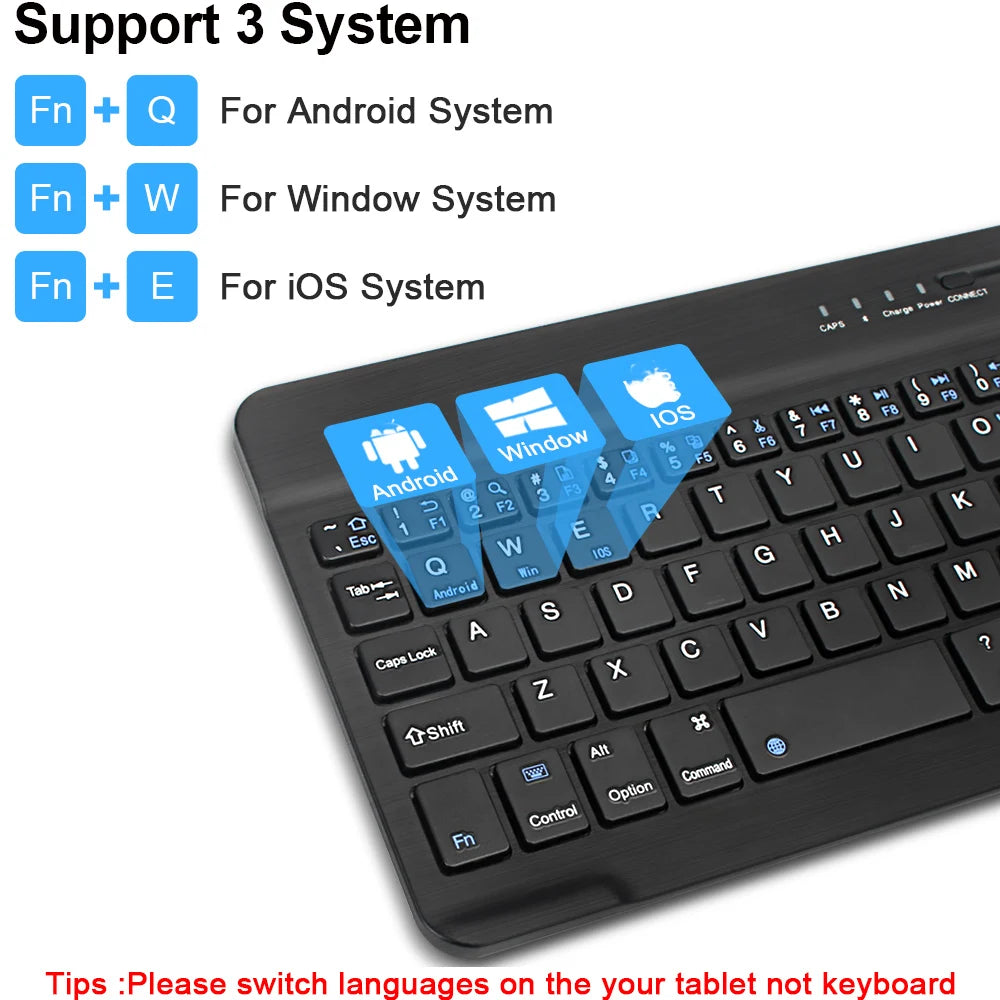 Teclado inalámbrico Bluetooth 5.1 Mini teclado de 200mAh teclado recargable teclado de juegos para portátil tableta Android iOS Windows
