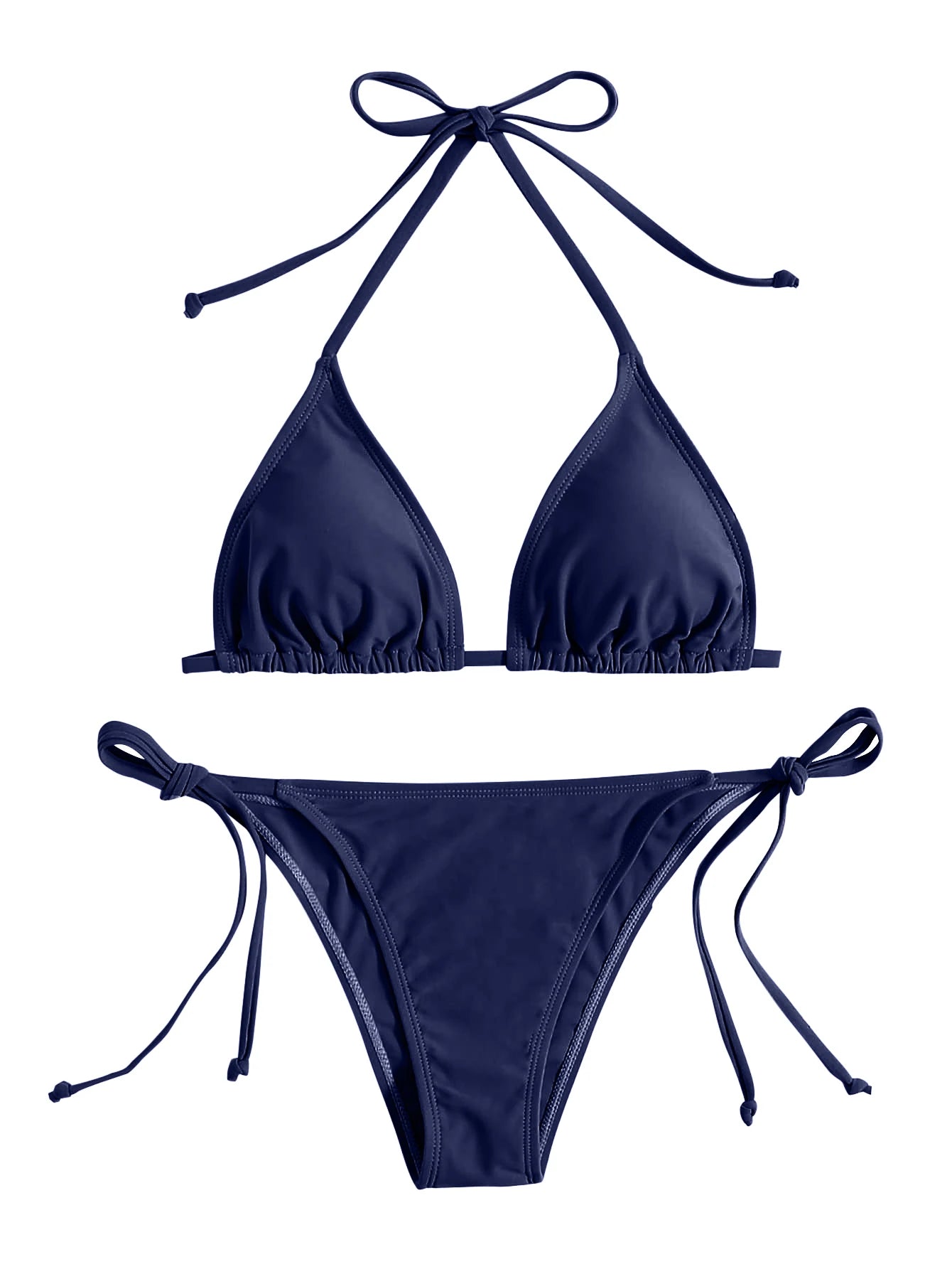 Maillots de bain string Bikini ensemble Sexy nouveau bleu marine maillots de bain femme Sexy maillots de bain Bikinis Triangle pansement femme maillots de bain