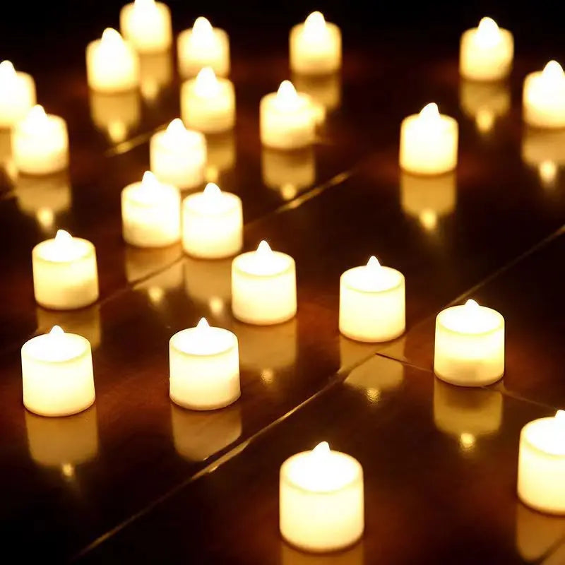 Vela LED a pilas, vela de té falsa sin llama, para bodas, fiestas de cumpleaños, decoración del hogar, candelabro