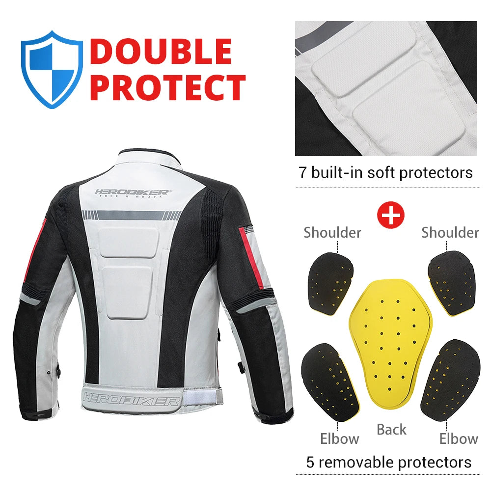 Veste de moto imperméable pour homme — veste de course, pantalon moto portable, protection EVA