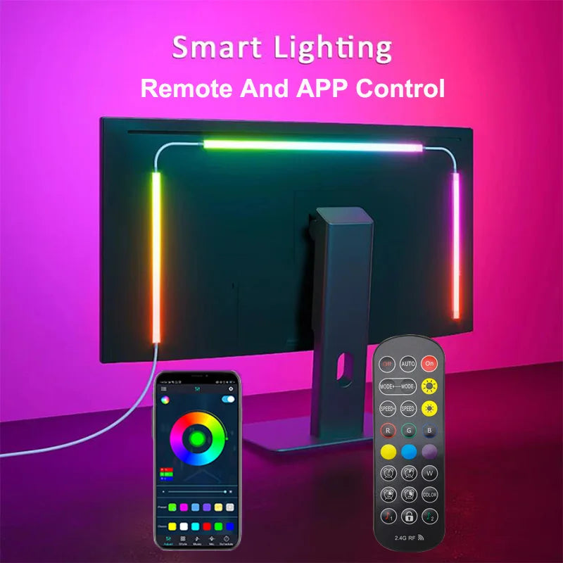 Bande LED USB PC 24-34 Pouces RGBIC — Sync Musicale App, Rétroéclairage Écran, Gaming