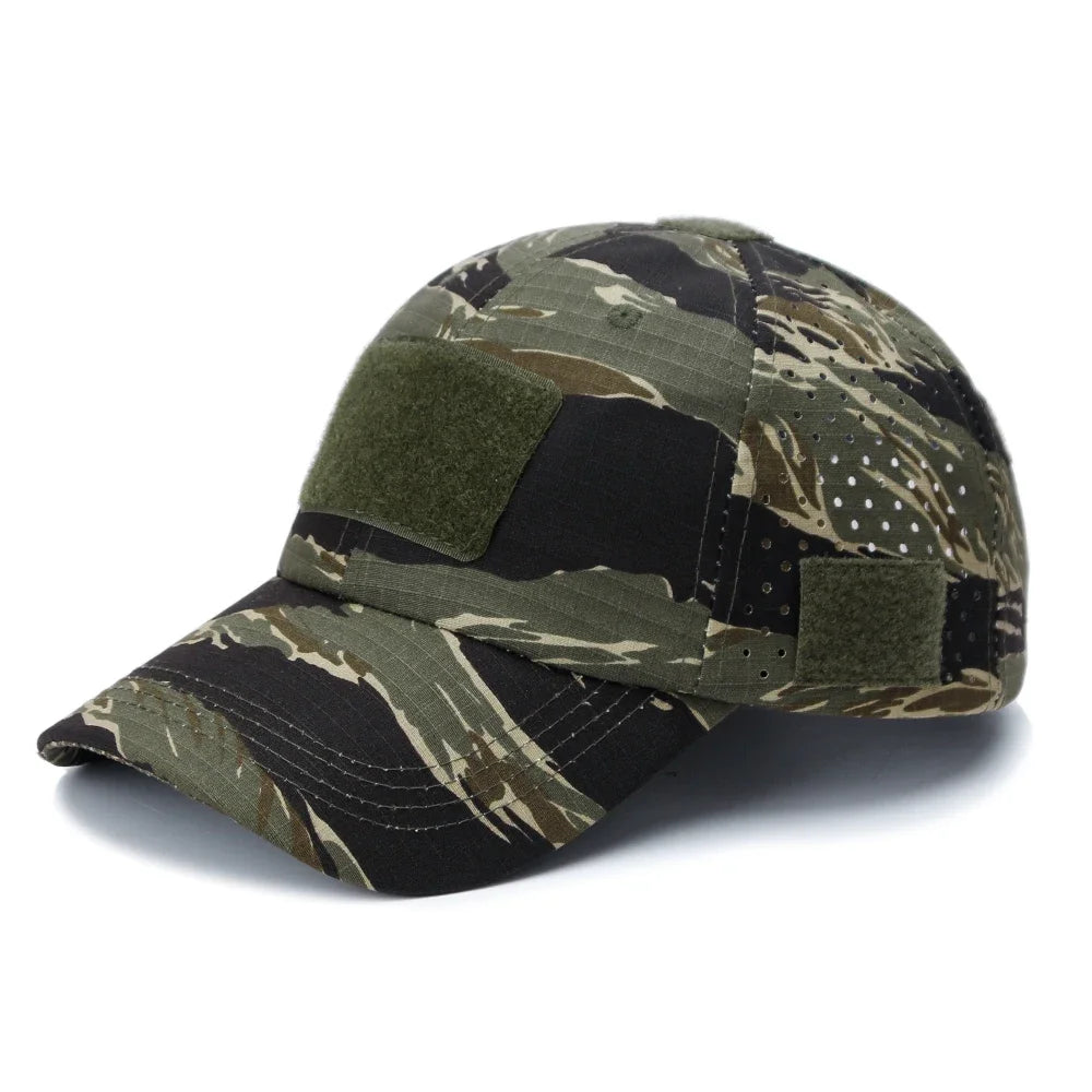 Casquette de baseball camouflage respirante, chapeau de protection solaire pour sports de plein air, chasse, randonnée, camping, pêche
