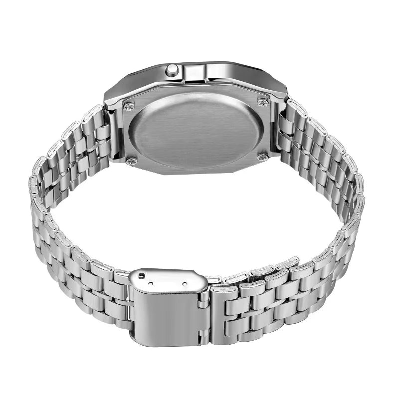Reloj de pulsera de acero F91W no resistente al agua para mujeres, hombres, reloj de negocios, reloj deportivo digital LED multifuncional, reloj electrónico