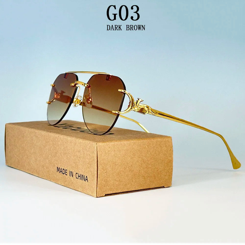 Lunettes de soleil femmes sans monture ovale — mode, vintage, 2025