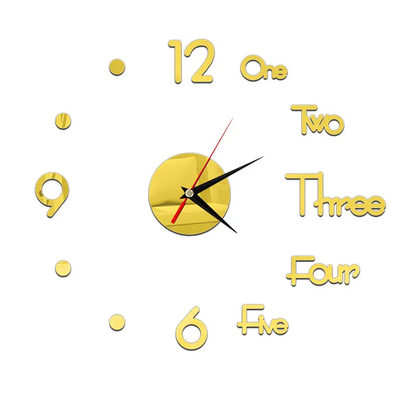 Creative Frameless Wall Clock, Silent Wall Sticker for Home, Acrylic Mirror Sticker, Wall Decor for Living Room and Office, DIY